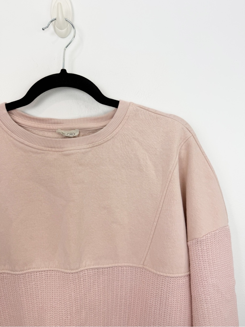 Anthropologie Pilcro Pink Mixed Rib Sweatshirt Size XXS - Picture 4 of 8
